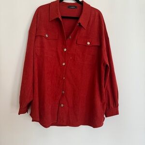 Preloved Rust Corduroy Long Sleeve Blouse M/L